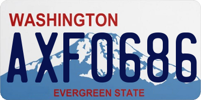 WA license plate AXF0686