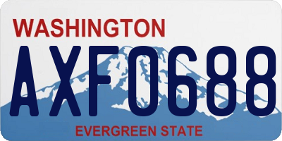 WA license plate AXF0688