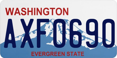 WA license plate AXF0690