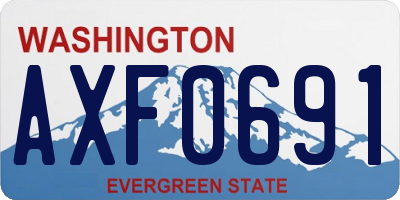 WA license plate AXF0691
