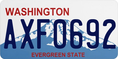 WA license plate AXF0692