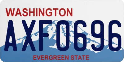 WA license plate AXF0696