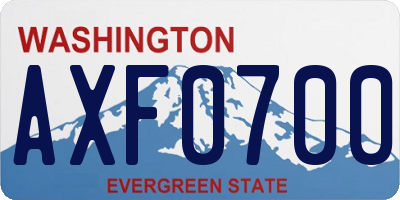 WA license plate AXF0700
