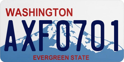 WA license plate AXF0701