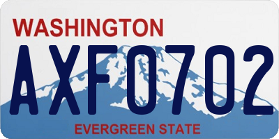 WA license plate AXF0702