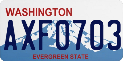 WA license plate AXF0703