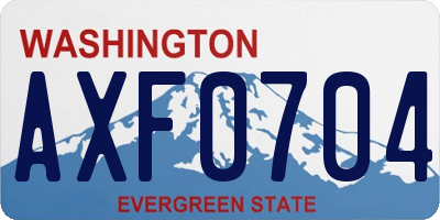 WA license plate AXF0704