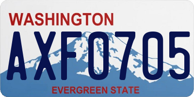 WA license plate AXF0705