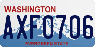 WA license plate AXF0706