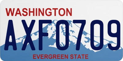 WA license plate AXF0709