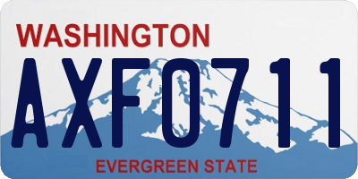 WA license plate AXF0711