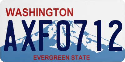 WA license plate AXF0712