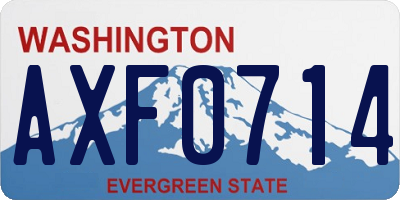 WA license plate AXF0714