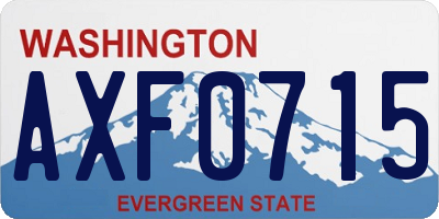 WA license plate AXF0715