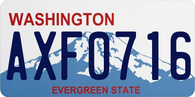 WA license plate AXF0716