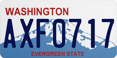 WA license plate AXF0717