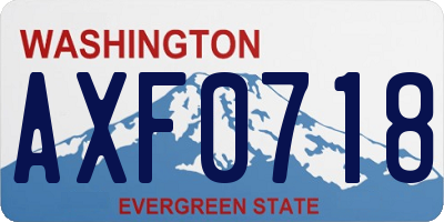 WA license plate AXF0718