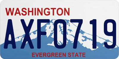 WA license plate AXF0719