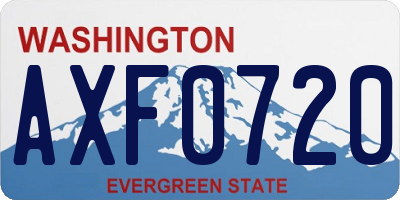 WA license plate AXF0720