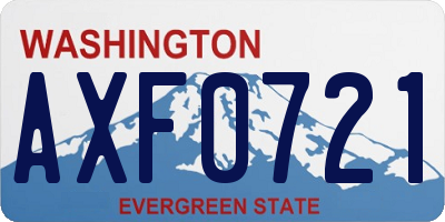 WA license plate AXF0721