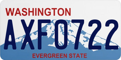 WA license plate AXF0722