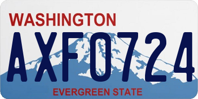 WA license plate AXF0724