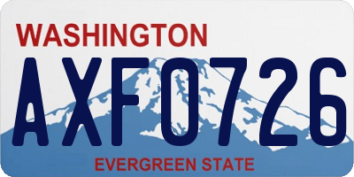 WA license plate AXF0726