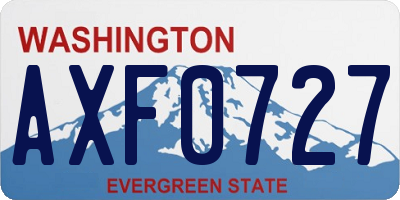 WA license plate AXF0727