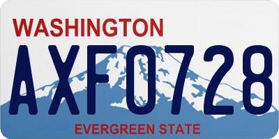 WA license plate AXF0728