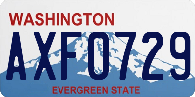 WA license plate AXF0729