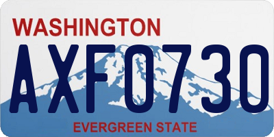 WA license plate AXF0730