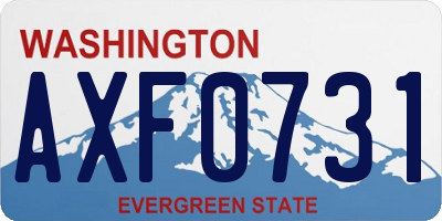 WA license plate AXF0731