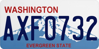 WA license plate AXF0732