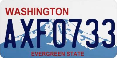 WA license plate AXF0733