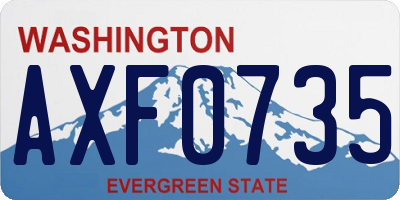 WA license plate AXF0735