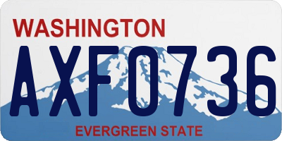 WA license plate AXF0736