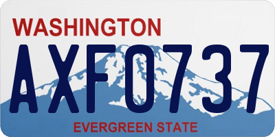 WA license plate AXF0737