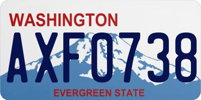 WA license plate AXF0738