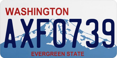WA license plate AXF0739