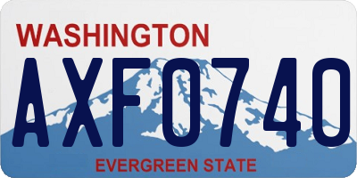 WA license plate AXF0740