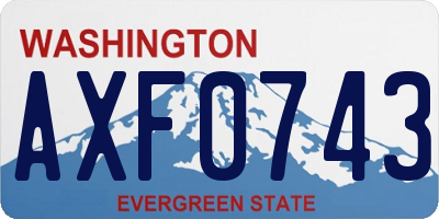 WA license plate AXF0743