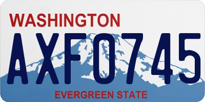 WA license plate AXF0745
