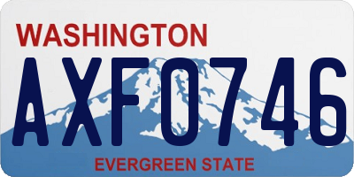 WA license plate AXF0746