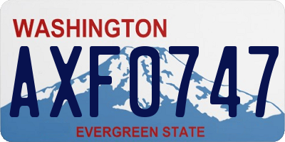 WA license plate AXF0747