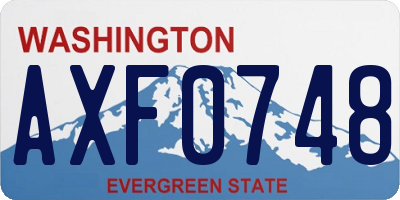 WA license plate AXF0748