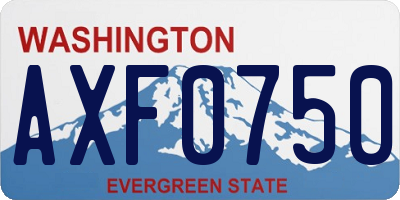 WA license plate AXF0750