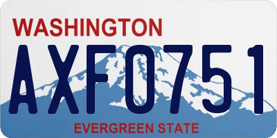 WA license plate AXF0751