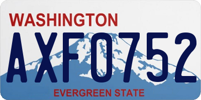 WA license plate AXF0752