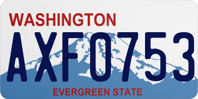 WA license plate AXF0753