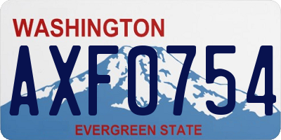 WA license plate AXF0754